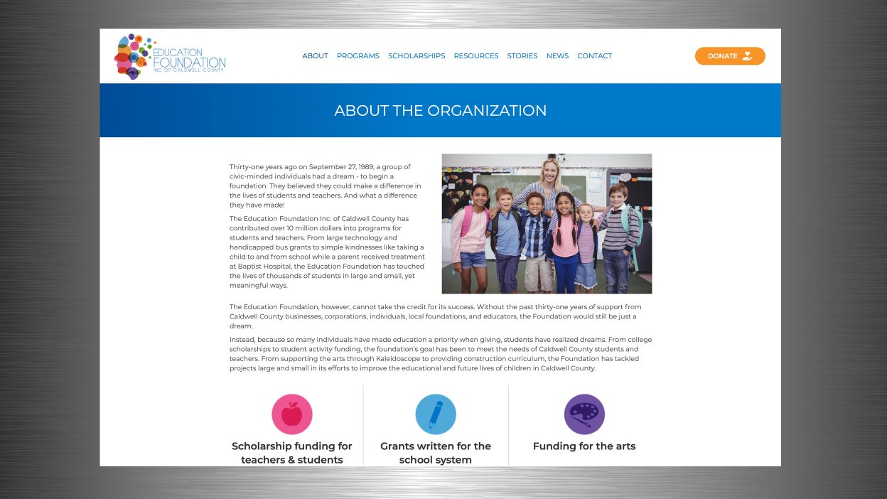 EFCC_Site_4-1248x702-1 Education Foundation of Caldwell County Logo & Website